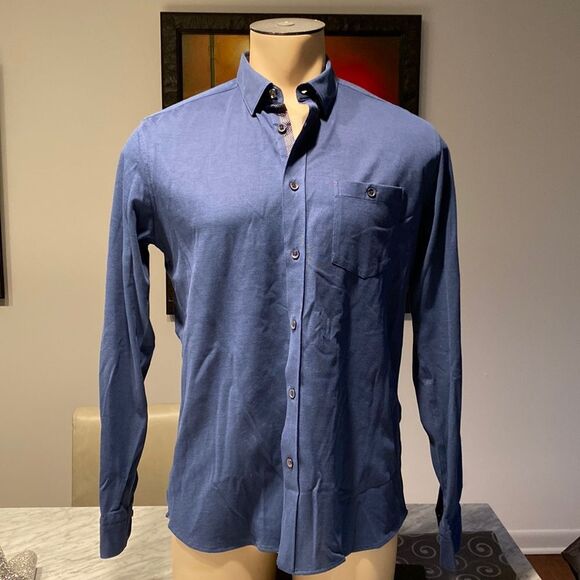 Ted Baker 4 Button Down Dress Shirt Chest Pocket - Picture 1 of 6